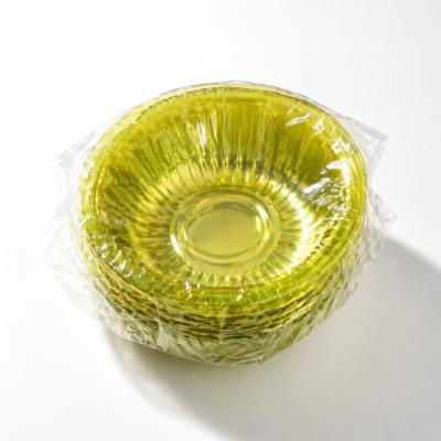 Premium Disposable Plastic Bowls (Yellow – Transparent Design) 25pcs